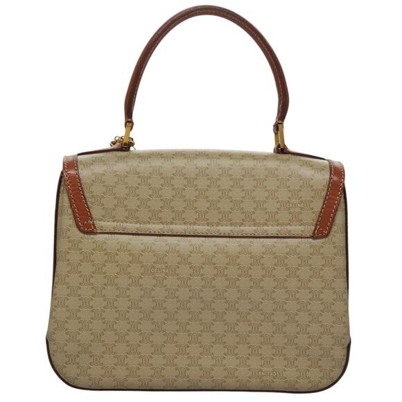 CELINE Macadam Canvas Hand Bag Beige Gold - Picture 2 of 16
